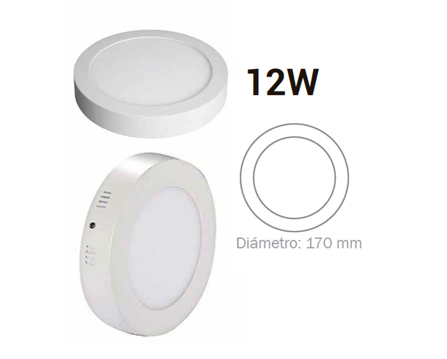 Led Panel Circular 12Watts Sobreponer